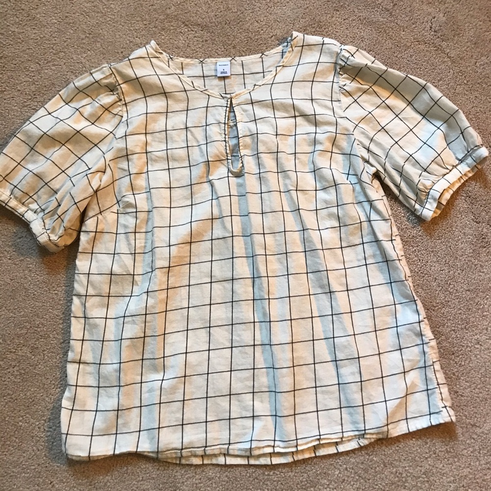 Cream and Black Striped Top